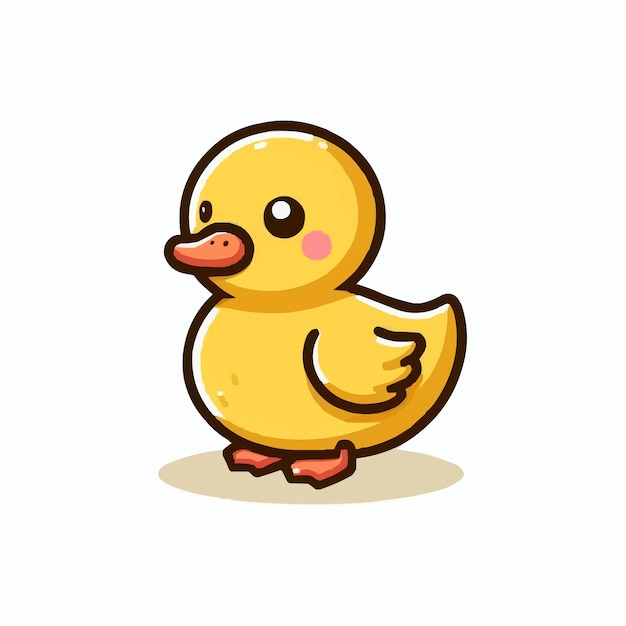 cute duck vector on white background