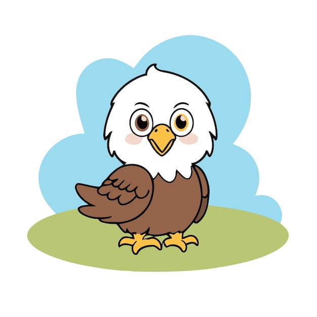 Vector cute eagle for toddlers books vector illustration