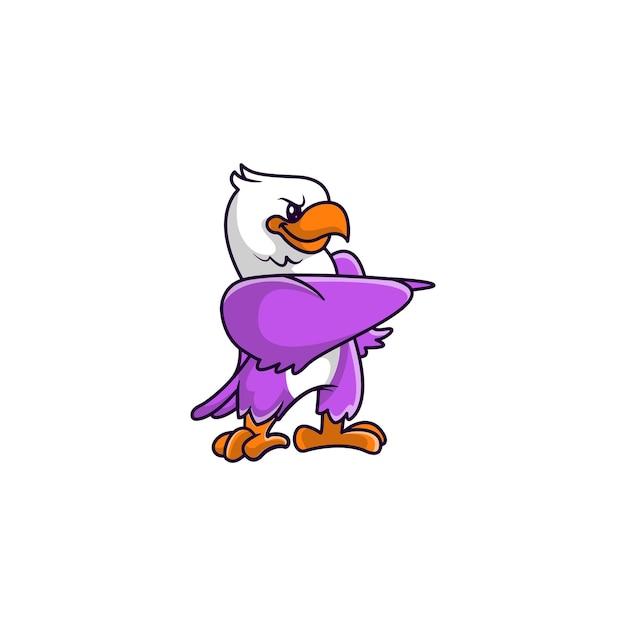 Cute eagle vector cartoon character