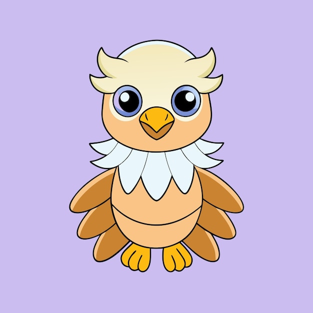 Vector cute eagle vector illustration cartoon clipart and line art design charming eagle vector