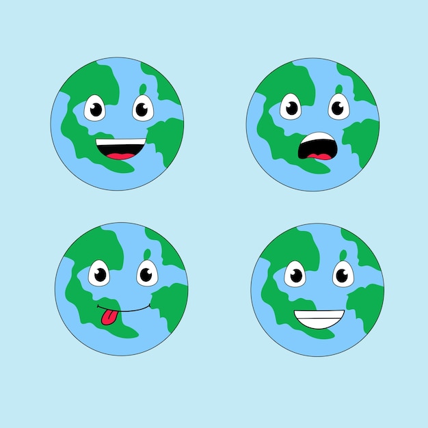 Cute earth character vector