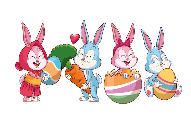 Cute easter bunny celebration