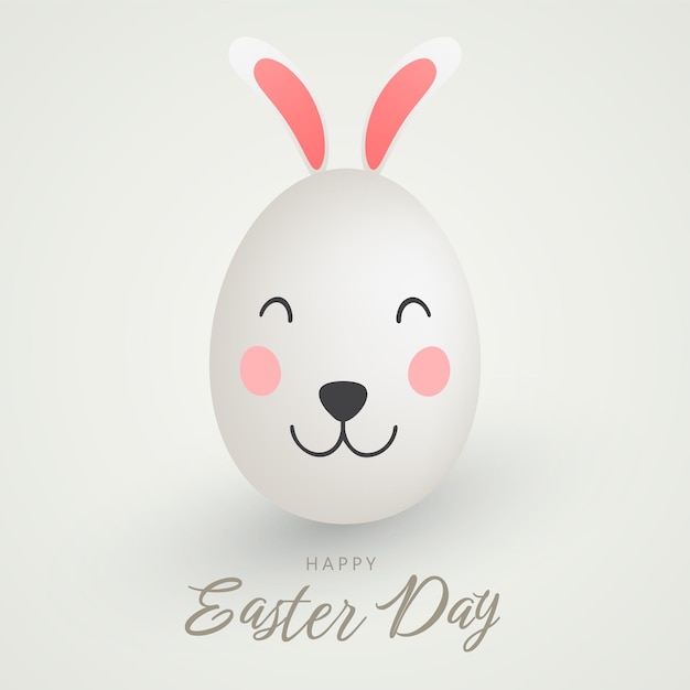 Cute easter egg background with bunny ears