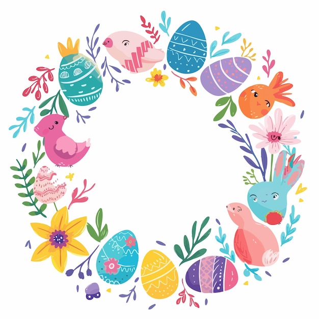 Cute_Easter_festive_frame_vector_Illustration