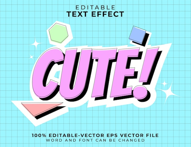 Cute editable text effect