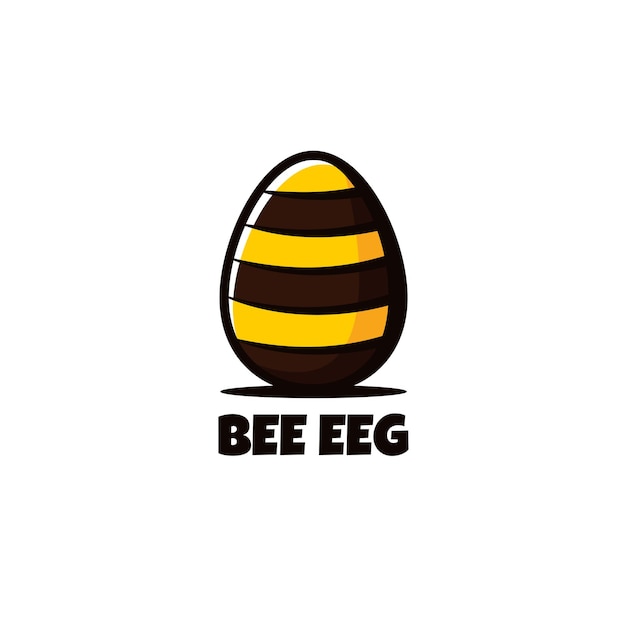 Cute egg bee logo