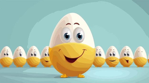 Vector cute egg character design with text space wallpaper