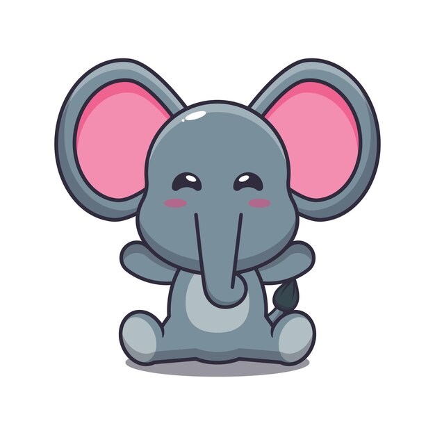 Cute elephant cartoon vector illustration