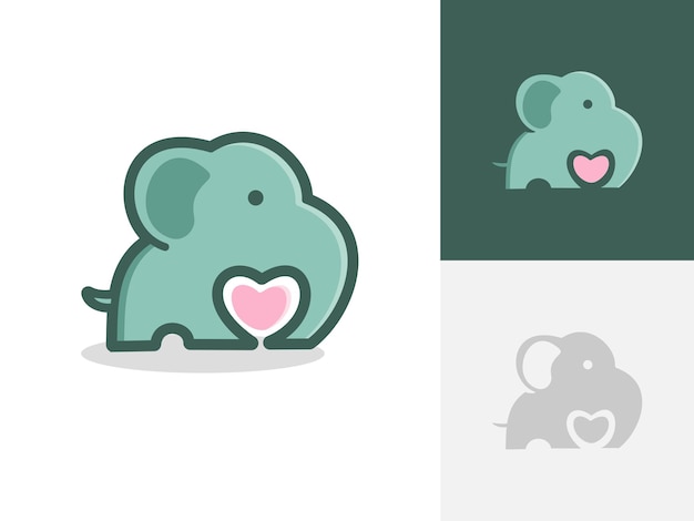 cute elephant icon vector collection