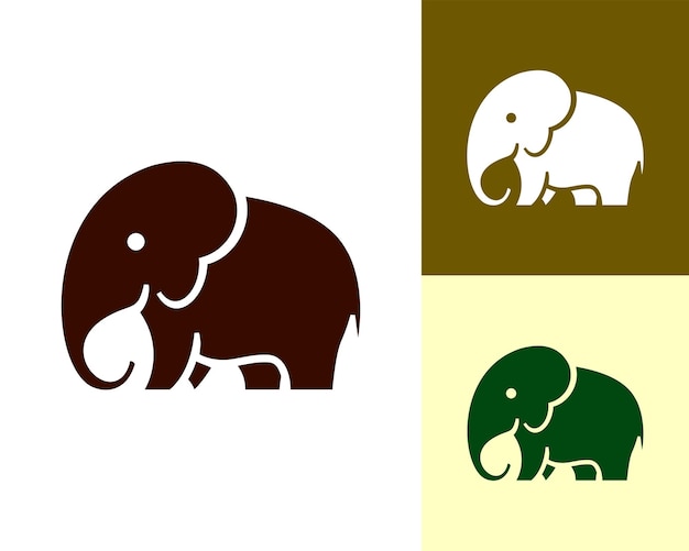 Cute elephant logo Simple elephant logo Elephant logo sign vector illustration set design