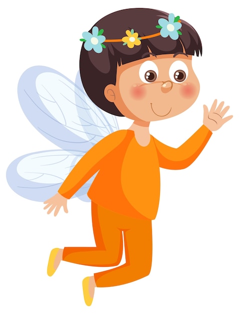 Cute fairy boy cartoon character