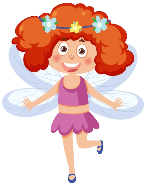 Cute fairy cartoon character isolated