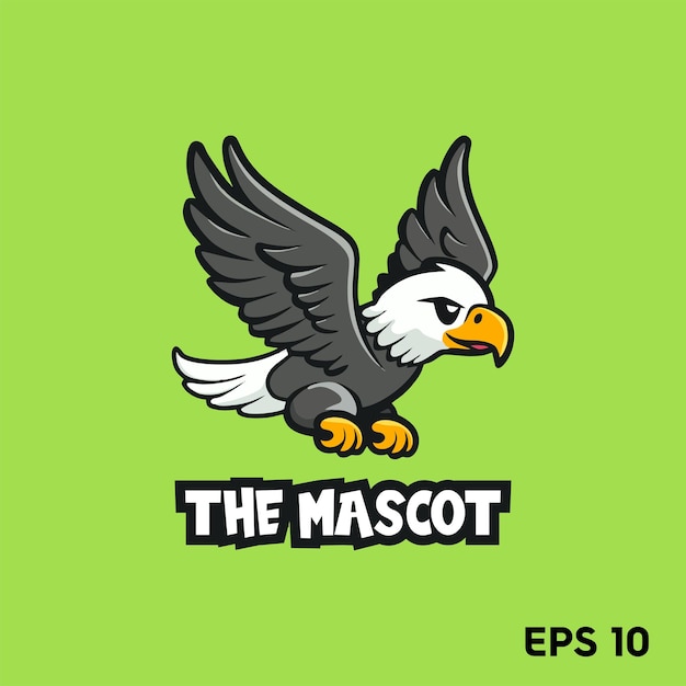 Vector cute falcon mascot vector logo character cartoon illustration eps10