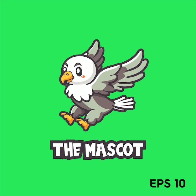 Vector cute falcon mascot vector logo character cartoon illustration eps10