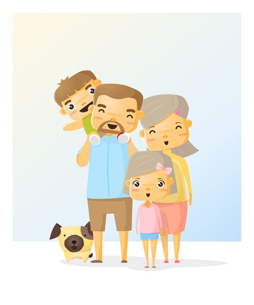 Cute family portrait  Happy family background