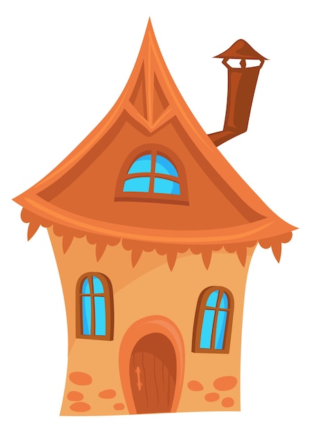 Cute fantasy cottage Cartoon house Fairytale building