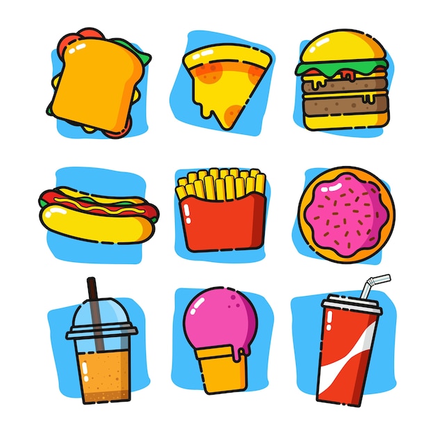 Cute fast food menu