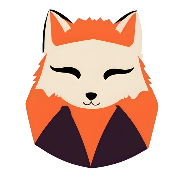 Vector cute female fox smiling