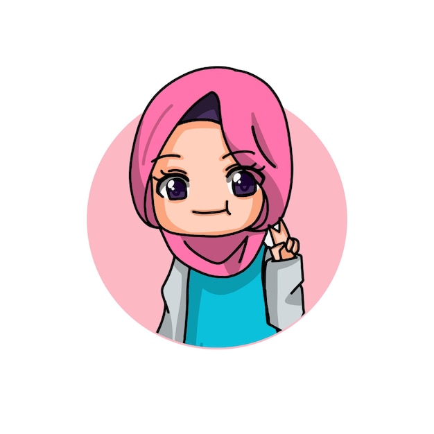 Cute Female Muslim Character