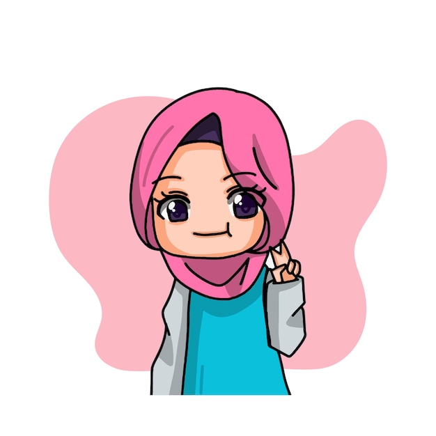 Cute Female Muslim Character