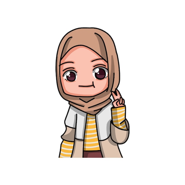 Cute Female Muslim Character