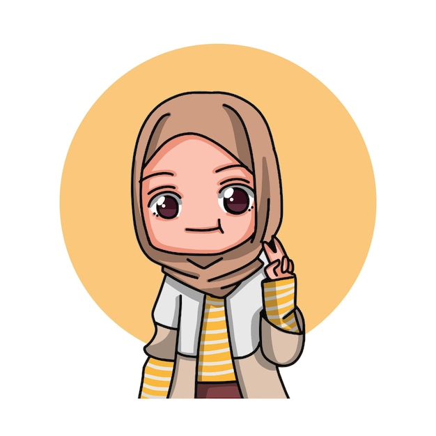 Cute Female Muslim Character