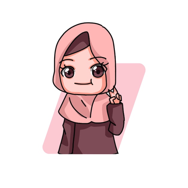 Cute Female Muslim Character