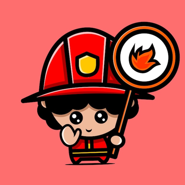 Cute firefighter character chibi designs