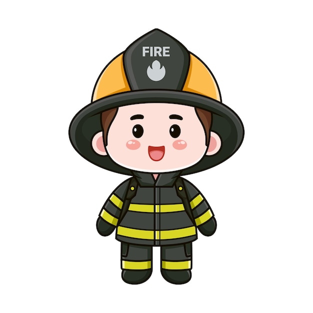 Cute fireman charming vector design