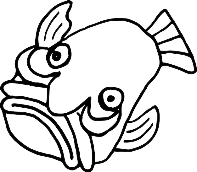 Cute fish on a white background