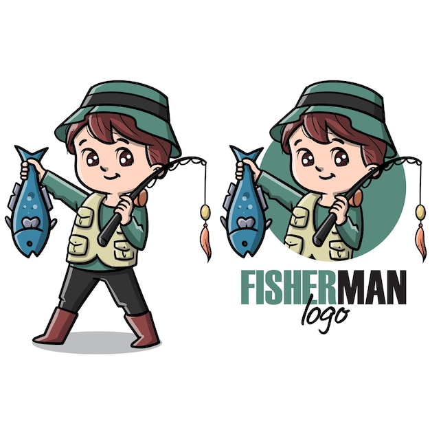 Cute Fisherman Cartoon