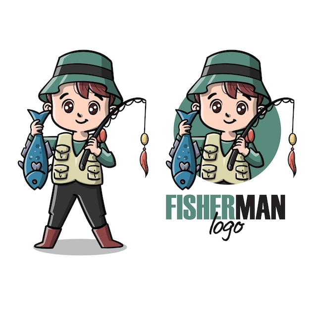 Cute Fisherman Cartoon