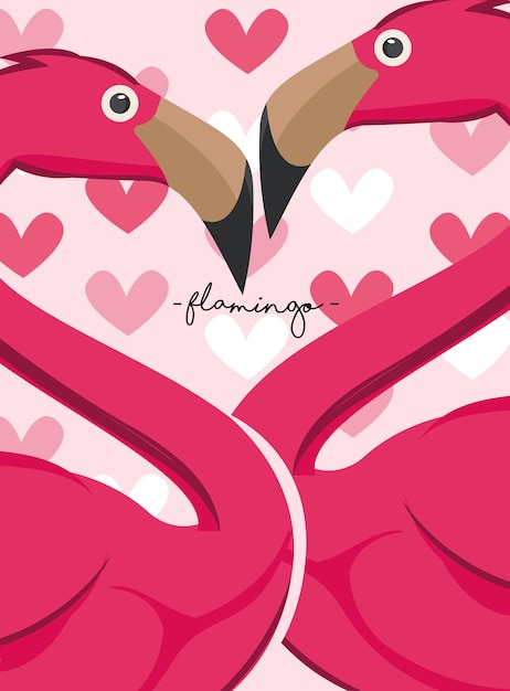 Cute flamingo couple vector