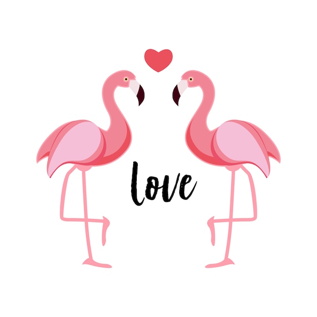 Cute Flamingo Love   