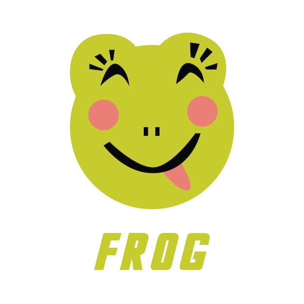 Cute Flat Animal Frog Vector