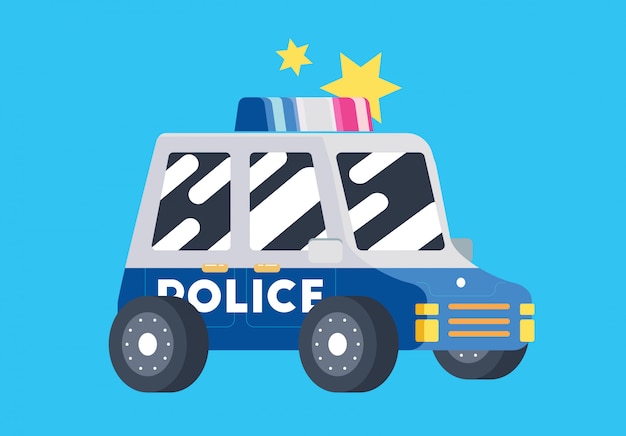 cute flat cop police car 