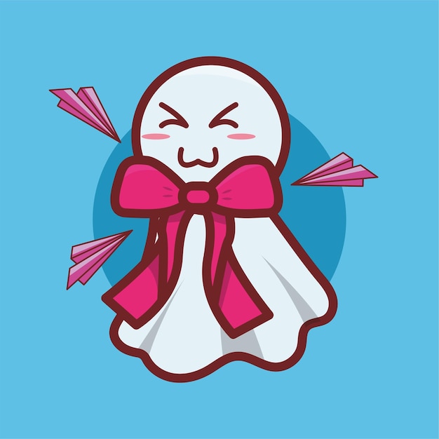 Cute Flat Illustration Little Ghost