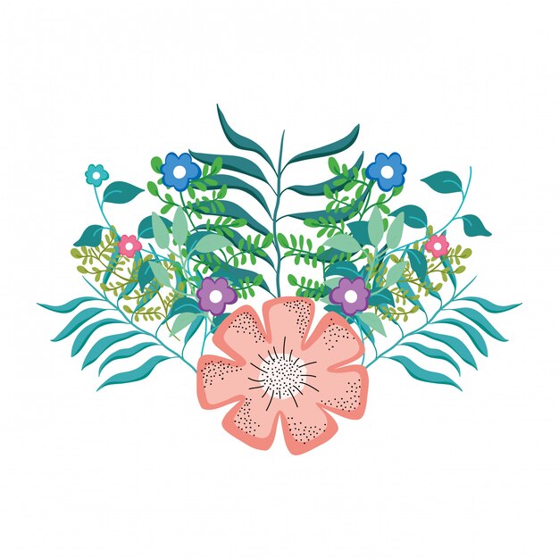 Cute floral decoration icon