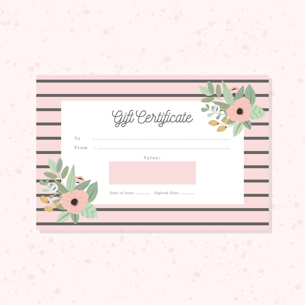 Cute floral gift certificate