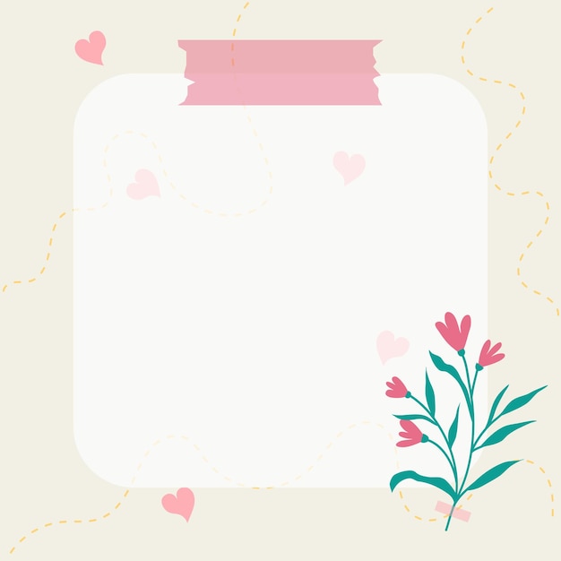 Cute Floral Memo Frame Background