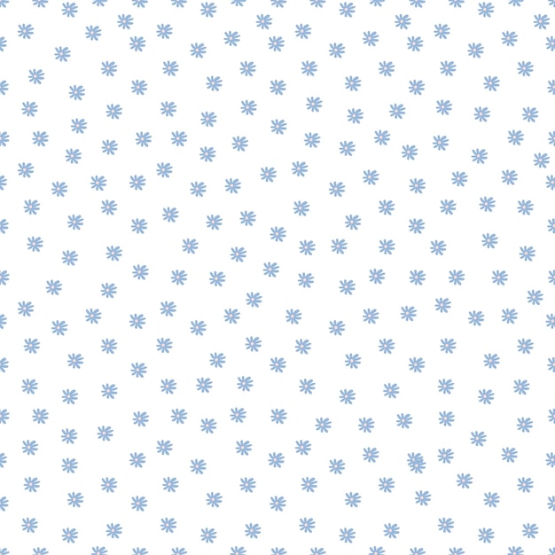 cute floral pattern Pretty spring flowers on white background Printing with small summer blue