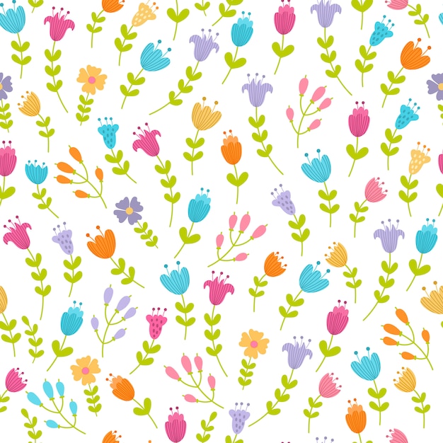 Cute floral seamless pattern. Vector illustration