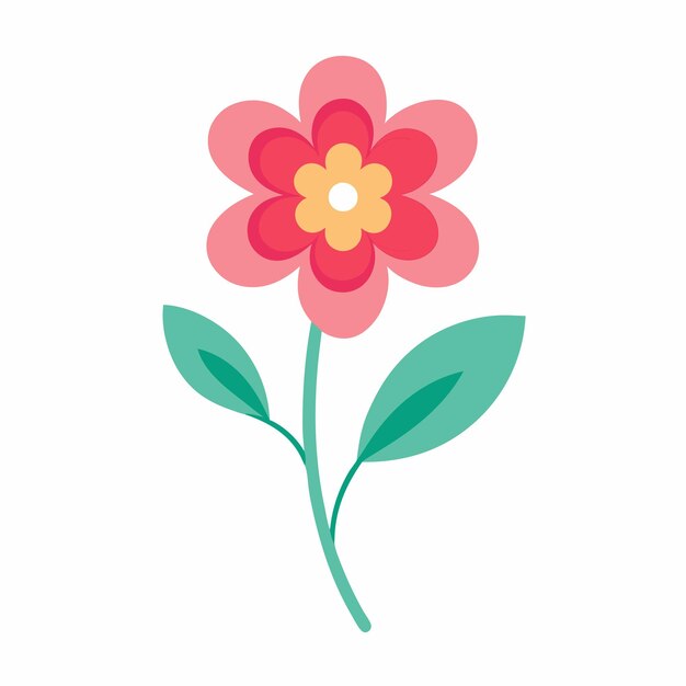 Vector cute floral vector illustration in flat style