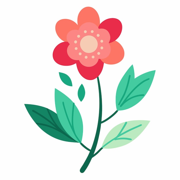 Vector cute floral vector illustration in flat style