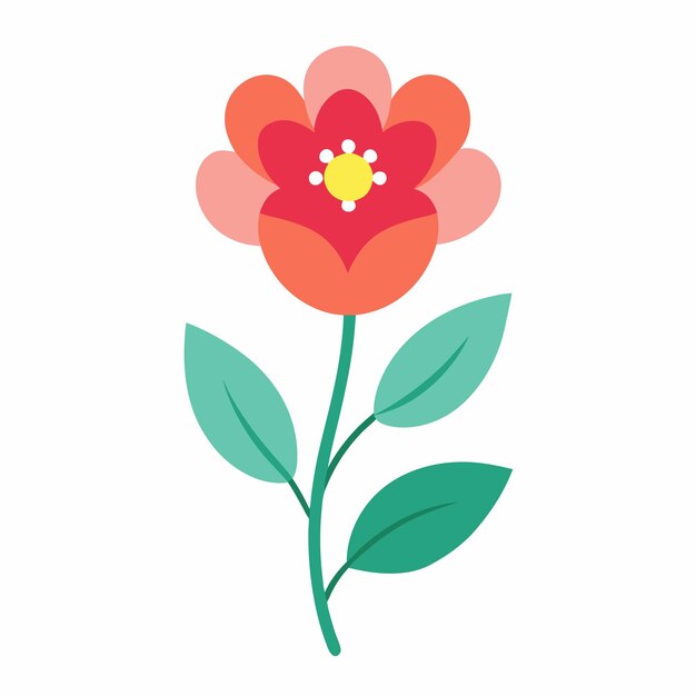 Vector cute floral vector illustration in flat style