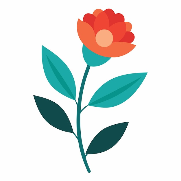 Vector cute floral vector illustration in flat style