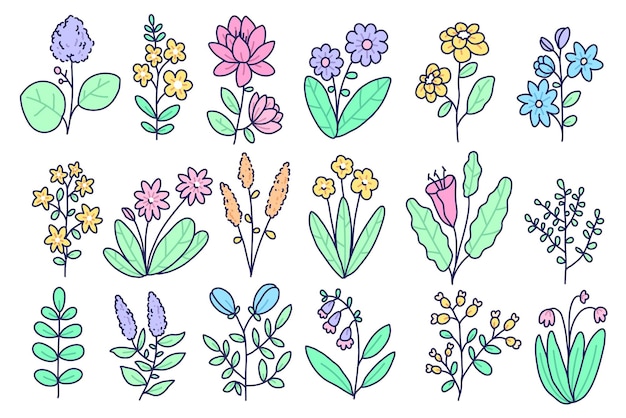 cute flower hand drawn illustration design