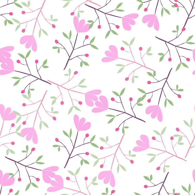 Cute flower seamless pattern Abstract floral endless wallpaper Creative botanical background