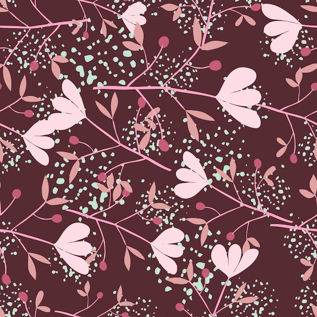 Cute flower seamless pattern Abstract floral endless wallpaper Creative botanical background