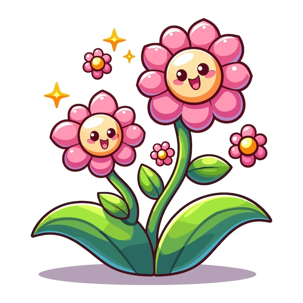 cute flower vector on white background